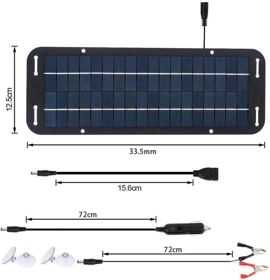 60W Portable Solar Panel 12 Volt Trickle Battery Charger, Solar Battery Trickle Charger Maintainer For Caravan Car Van Boat Kit for Car, Automotive, Motorcycle