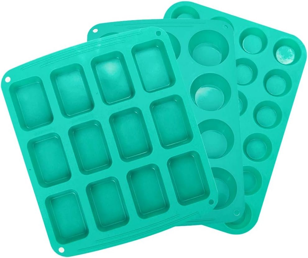 Webake Baking Pans Set of 3 Include Silicone Muffin Tin Pan, Mini Cupcake Pan, Mini Loaf Brownie Pan, Bakeware Combo Set