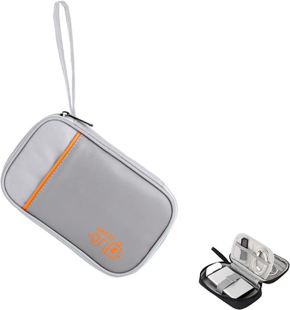 Electronic Accessories Bag, Cable Organizer, Travel Bag Case Water Resistant Cables Small Bag with Bracelet Shockproof Clutch Bag for USB Cables, SD Cards, Chargers, grey, Cable Organizer Bags