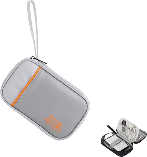 Electronic Accessories Bag, Cable Organizer, Travel Bag Case Water Resistant Cables Small Bag with Bracelet Shockproof Clutch Bag for USB Cables, SD Cards, Chargers, grey, Cable Organizer Bags