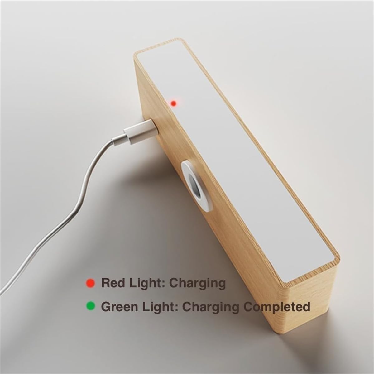 Generico 360 Rotation LED Wood Wall Lamps,Battery Operated Touch Control Wood Wall Sconces,Wireless Dimmable Wall Light,Magnetic Rechargeable Reading Light with 3 Color Temperature for Living Bedroom