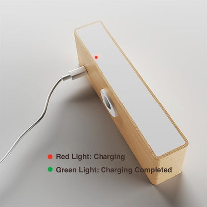 Generico 360 Rotation LED Wood Wall Lamps,Battery Operated Touch Control Wood Wall Sconces,Wireless Dimmable Wall Light,Magnetic Rechargeable Reading Light with 3 Color Temperature for Living Bedroom