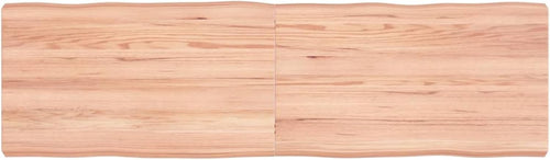 Solid Wood Tabletop with Live Edge, Light Brown, 140 x 40 x (2 to 6) cm, Replacement Top for Kitchen Dining Table, Coffee Table, Desktop Surface, Countertop