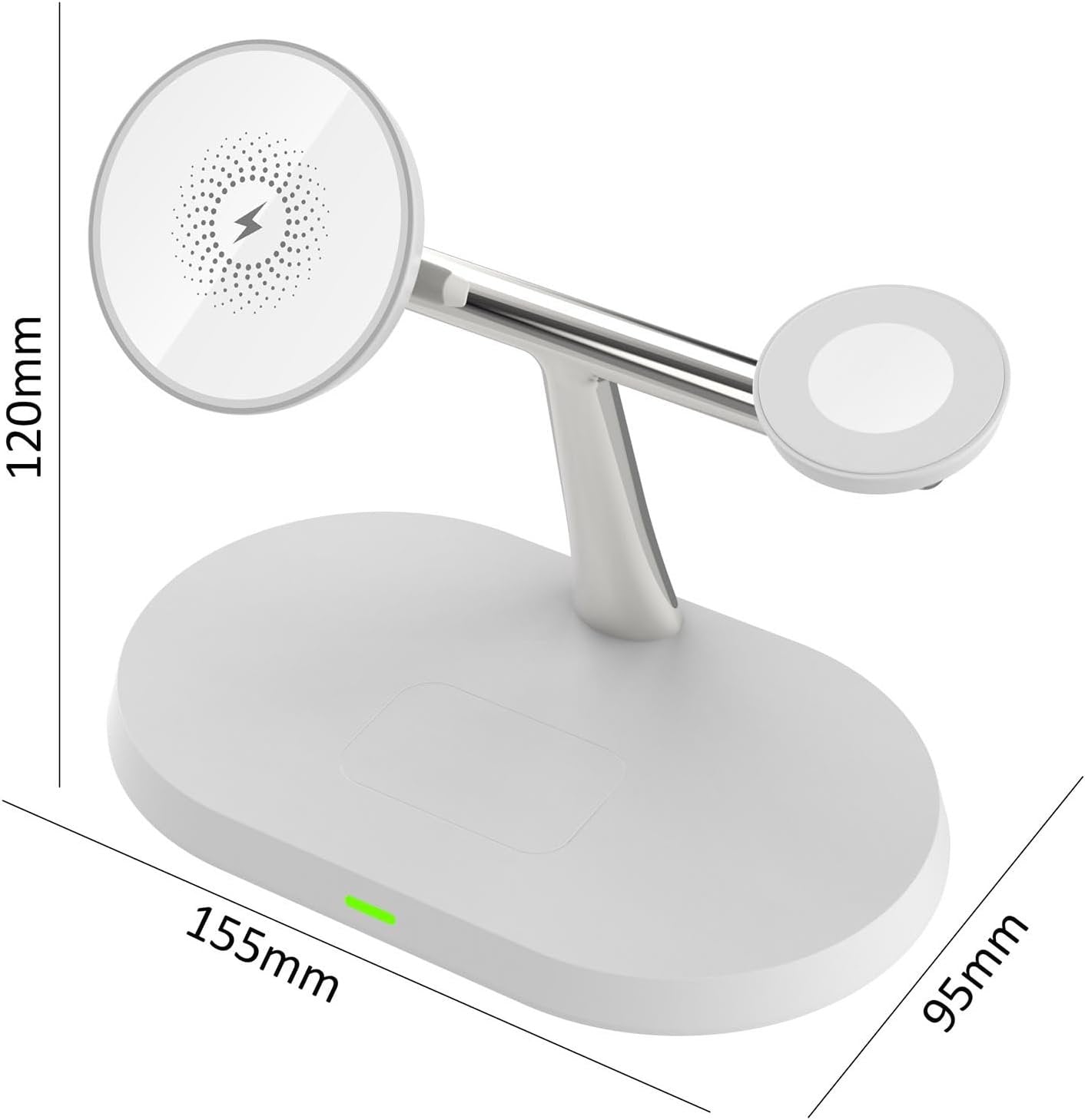3 in 1 Wireless Charger Stand for Mag-Safe Charging,15W Fast Magnetic Wireless Charging Station for iPhone 16/15/14/13/12 Pro/Pro Max/Plus/mini,AirPods,Apple Watch Series 10/9/8/7/6/SE/5/4/3/Ultra 2