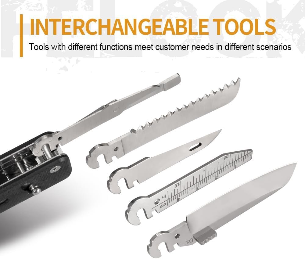 Roxon FTL1-10 Right-Handed D2 Blade for Flex & Flex Companion Multitool - Implement Interchangeable Knife Blade