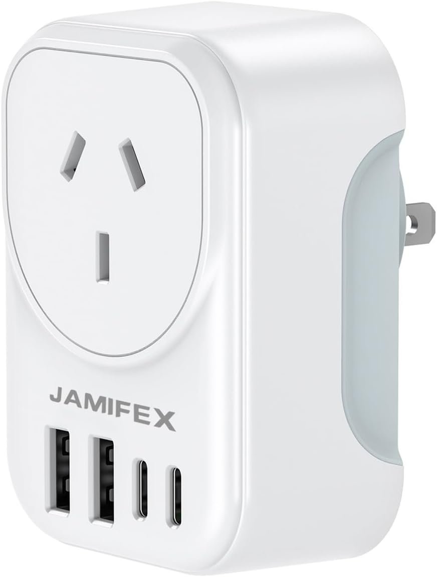 JAMIFEX Japan Travel Adapter, AU to Japan Plug Adapter Type A Travel Power Plug for Japan, Philippines, Canada,Mexico, China, Jamaica, Peru and More