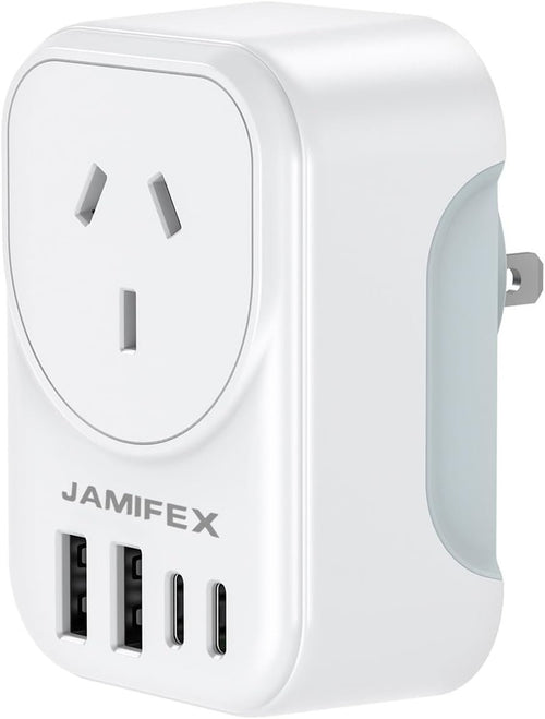 JAMIFEX Japan Travel Adapter, AU to Japan Plug Adapter Type A Travel Power Plug for Japan, Philippines, Canada,Mexico, China, Jamaica, Peru and More