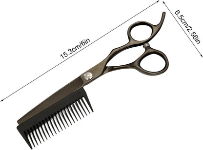 Forbici per Taglio Capelli - Attrezzi Per Taglio Capelli | Forbici Sfoltitrici 2 in 1 con Pettine Rimovibile per Uomo Donna Taglio Capelli a Casa Viaggio Parrucchieri Salone Domestico Cura Personale