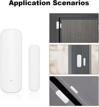 [2 Pack] Tuya Zigbee Door/Window Sensor â€“ Real-Time Alerts, Smart Home Automation, Works with Tuya Smart Life App, Battery Powered, Requires Zigbee Hub, White