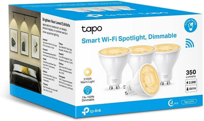 TP-Link Tapo Smart Wi-Fi Spotlight, Warm Light, Dimmable - GU10, 3.7W, No Hub Required, Works with Amazon Alexa and Google Home, Remote Control, Energy Class A+ (Tapo L610(4-pack)) | AU Version |