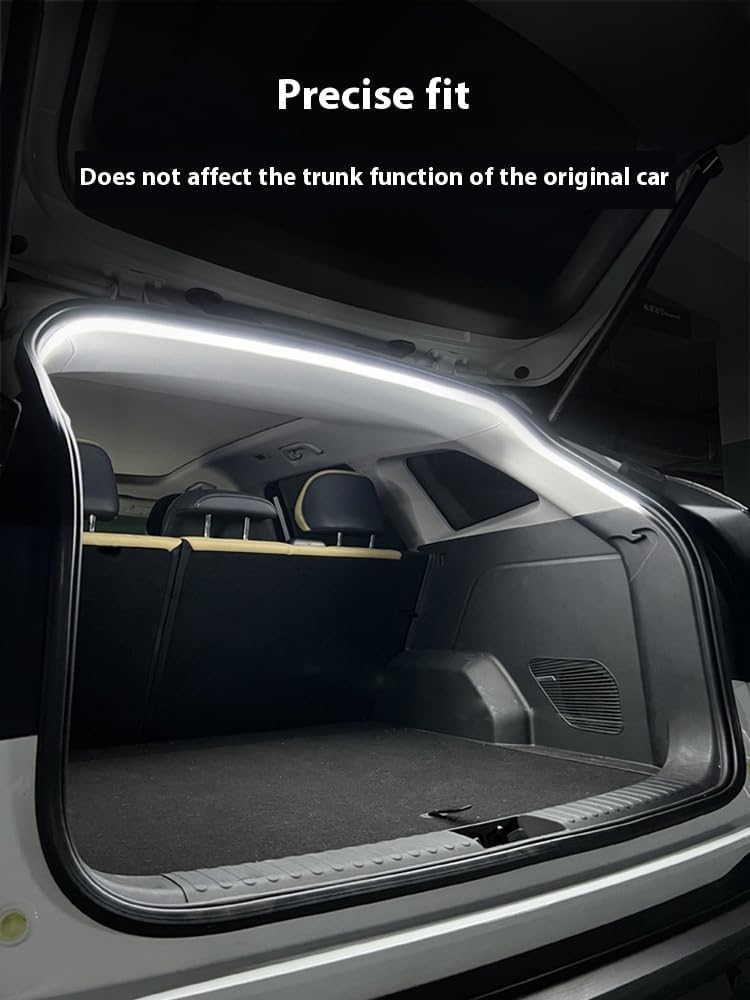 Dynamic Flowing Car Trunk Light Strip, Upgrade Flexible Universal Trunk LED Light Strip, Universal Waterproof Cargo Ambient Lighting for Car Trunk Illumination Decoration (Blue, Half Circle 2m/6.6ft)