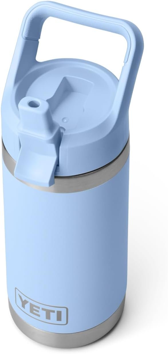 YETI Rambler Jr. 12 oz Kids Bottle, with Straw Cap, Big Sky Blue