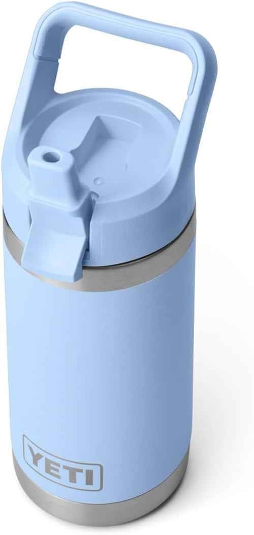 YETI Rambler Jr. 12 oz Kids Bottle, with Straw Cap, Big Sky Blue