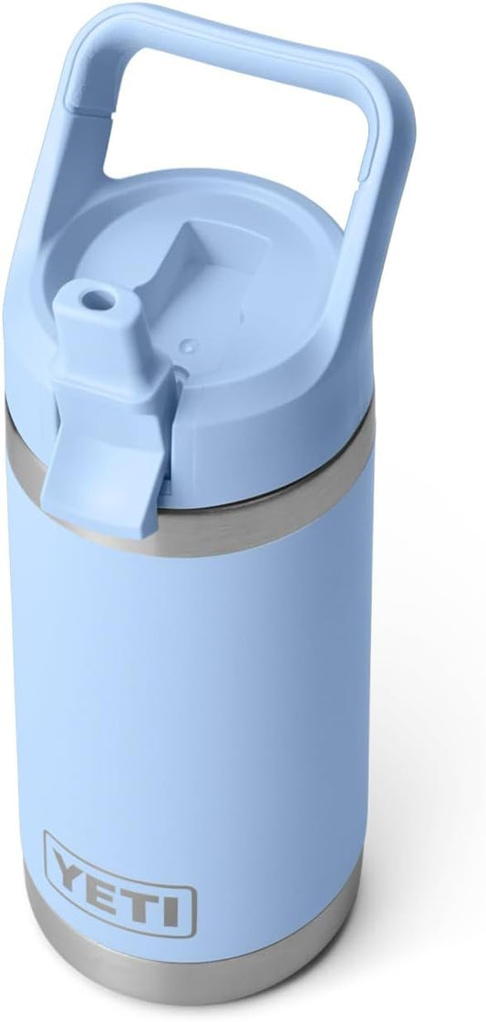 YETI Rambler Jr. 12 oz Kids Bottle, with Straw Cap, Big Sky Blue