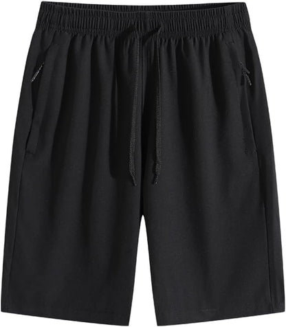 Men's Gym Shorts with Zippered Pockets, Quick Dry Running Athletic Shorts, Lightweight Sports Basketball Workout Shorts Summer Activewear for Men S-XXL