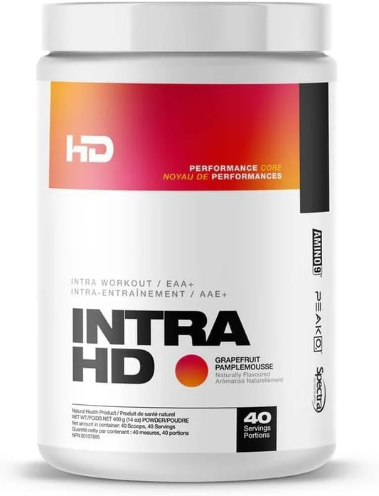 HD MUSCLE IntraHD Intra Workout EAA+ Powder | Increase Endurance, Enhance Muscle Recovery, Hydration Support | 10g EAAs, 2g Taurine, 1g Coconut Water Powder | 40 Servings (Grapefruit)