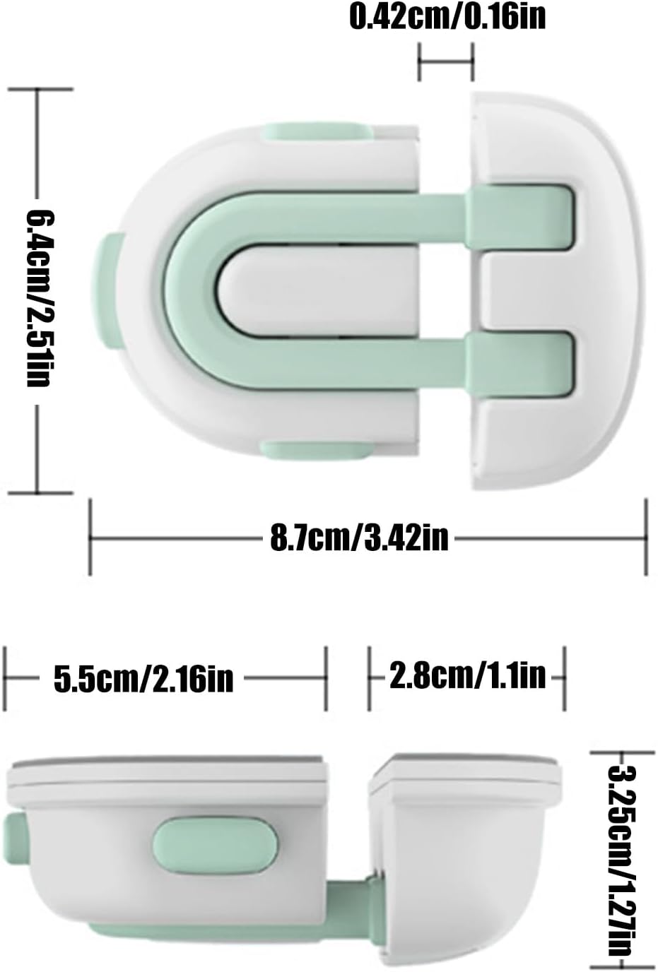 Drawer Locks, Baby Safety, 2x Multi-Purpose Door Latches Fridge Catch Locking Tool, Easy Access Securing System, Childproof Lock For Oven And Cabinet, 8.74 Inches