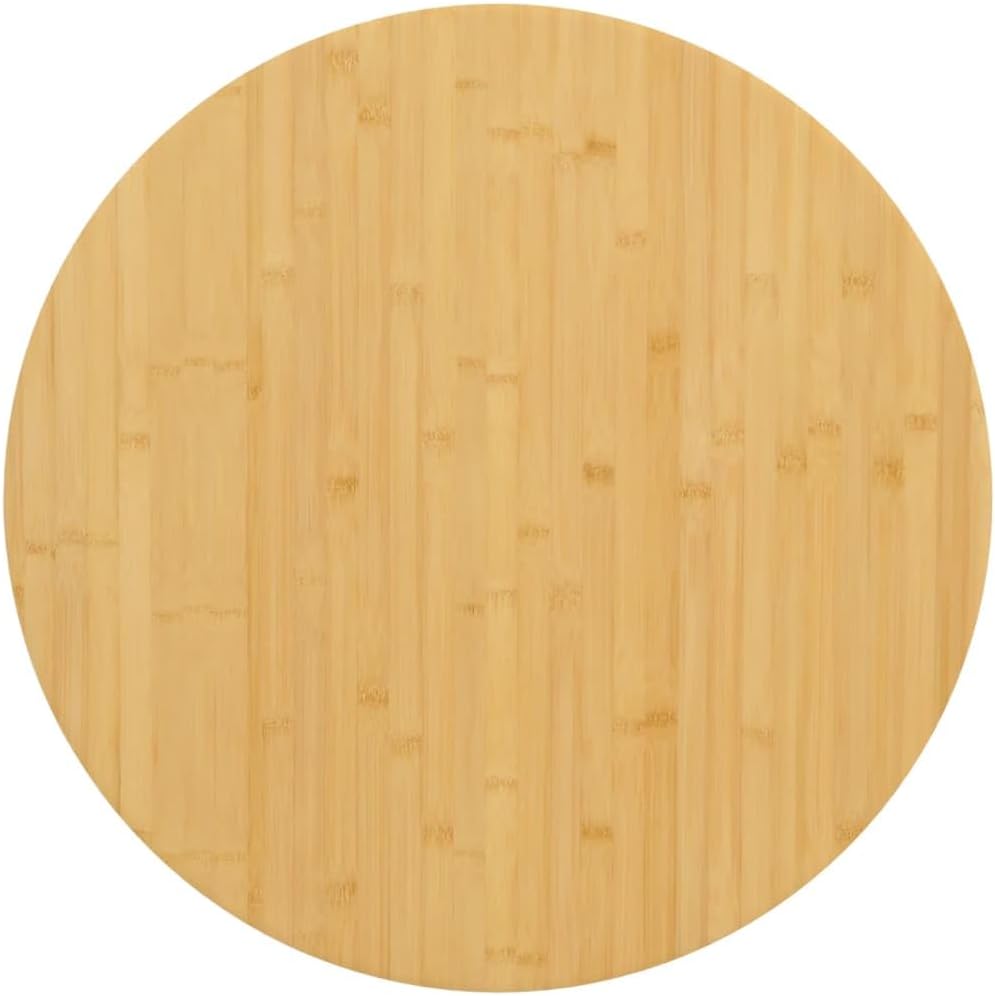 Round Bamboo Dining Table Top Replacement, 90 x 4 cm, Commercial Use, Coffee Table for Restaurants, Hotels & Desks, Brown Bamboo Surface