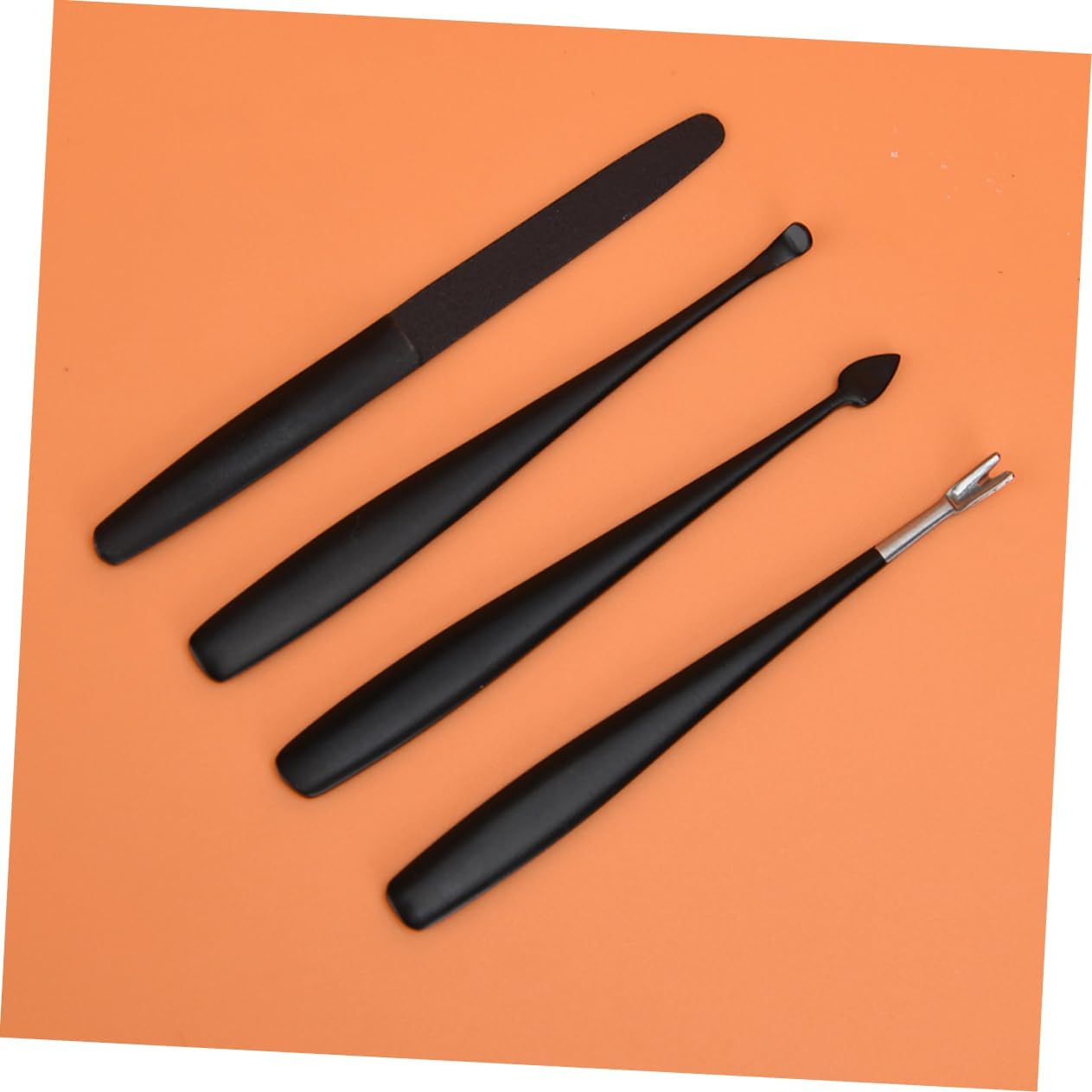 ASAKKURA 1set Stainless Steel Cuticle Tool Manicure Dead Skin Forks Cuticle Trimmer Nail Files and More Professional Nail Care Kit for Home Salon Use