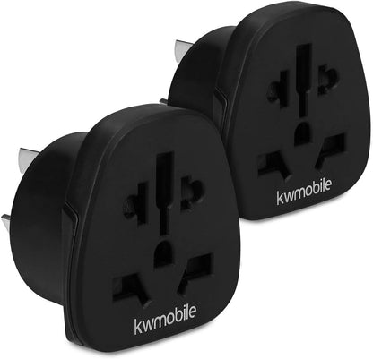 kwmobile 2 x Travel Adapter Type I - Travel Travel Travel Adapter Australia China New Zealand for Shaver Charger and More