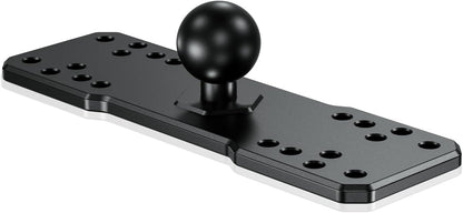 BRCOVAN Aluminum Alloy Marine Electronic Plate with 1'' TPU Ball for RAM Mounts B Size Double Socket Arm for Garmin/Humminbird/Lowrance GPS Chartplotters, Fish Finders and Marine Electronic Mount