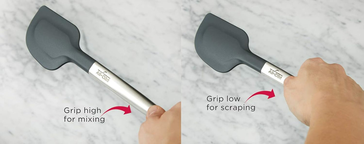 All-Clad Specialty Silicone Kitchen Gadgets Spatula Kitchen Tools, Kitchen Hacks Silver, Stainless Steel and Black