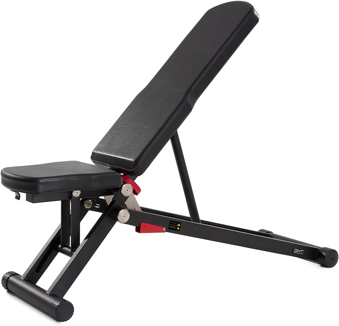 DHT Weight Bench, Adjustable Weight Benches for Home Gym, Workout Bench with Fast Folding, Incline Decline Bench Press for Full Body, Black