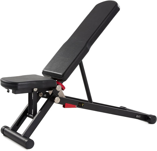 DHT Weight Bench, Adjustable Weight Benches for Home Gym, Workout Bench with Fast Folding, Incline Decline Bench Press for Full Body, Black