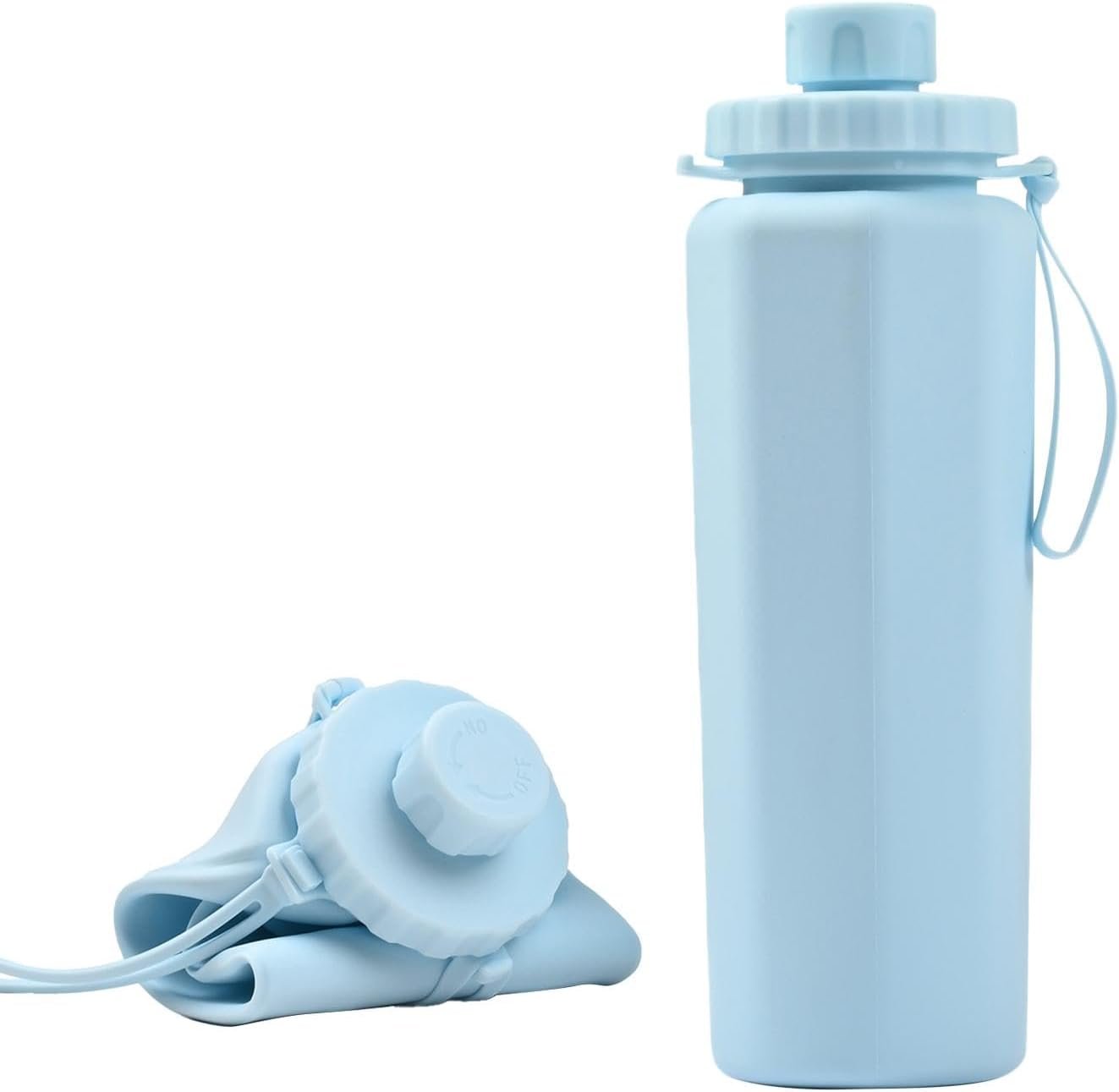 Travel Large Capacity Silicone Cup - 600ml Large Capacity Foldable Reusable Water Bottle,Leakproof Sports Drinking Cup with Lid for Family Friends Colleagues