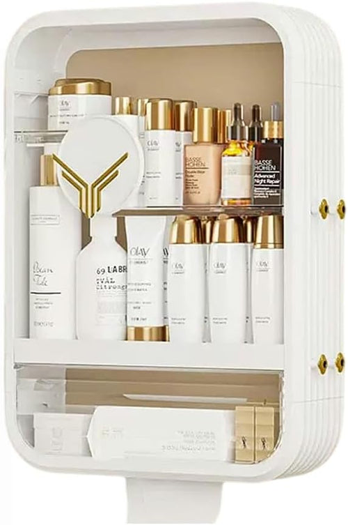 LY WHALE Shower Caddy Shelf Organizer Rack, Self Adhesive Bathroom Storage Organizer, Large Capacity With Hook, 3-Tier Home Organization and Storage, Adopt To Kitchen Storage (L,White)