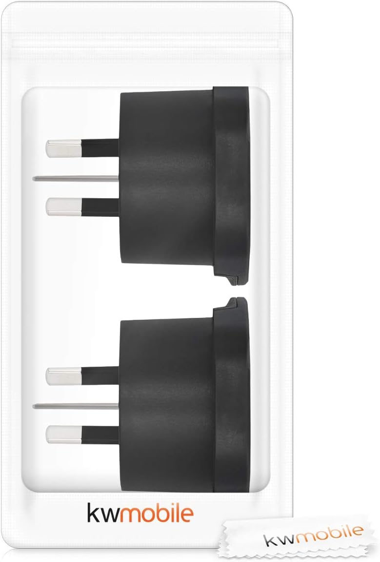 kwmobile 2 x Travel Adapter Type I - Travel Travel Travel Adapter Australia China New Zealand for Shaver Charger and More