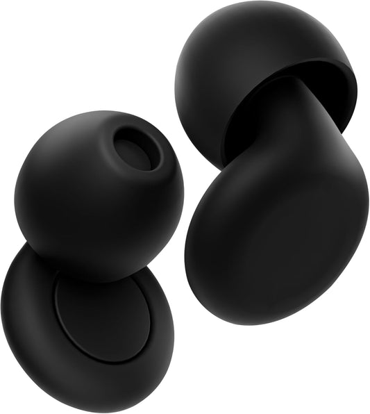 OPEIIN Ear Plugs for sleeping - Flexible Silicone for Superior Hearing Protection,Ultra-Soft Reusable Noise-Reducing Earplugs for Sleep, Focus, Travel | Custom Fit with 8 Tips in XS/S/M/L | 28dB (SNR) (black, Medium)