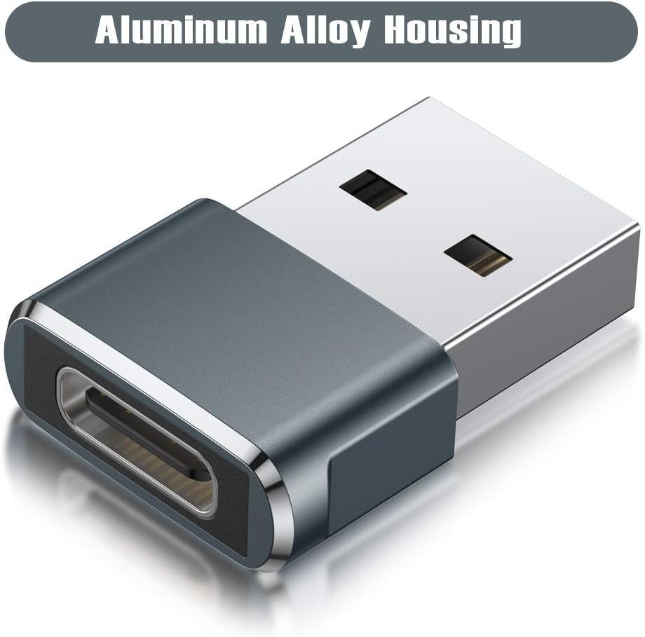 Basesailor USB to USB C Adapter 3Pack,Type C Female to USB A Male Charger Converter for Apple iWatch Watch 7 8 9 SE,iPhone 16 15 Plus Max,Car Play,Airpods,iPad Air 4 5 Mini 6,Galaxy S25 S24 S23