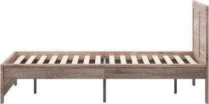 OIKITURE Wooden Bed Frame Queen Size Beds Platform, Bed Frame Platform with High Bed Leg, Compatible with Australian-Sized Mattresses, 210X173X100cm