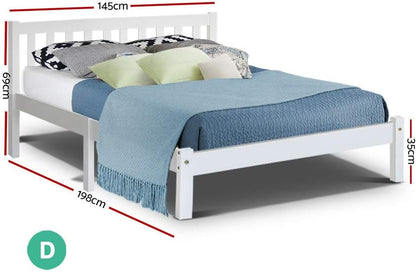 Artiss Double Bed Frame Platform Wooden Timber Frames Beds Base Bedroom Room Decor Home Furniture for Kids, Toddler and Adult with 6 Wood Legs, Modern Design