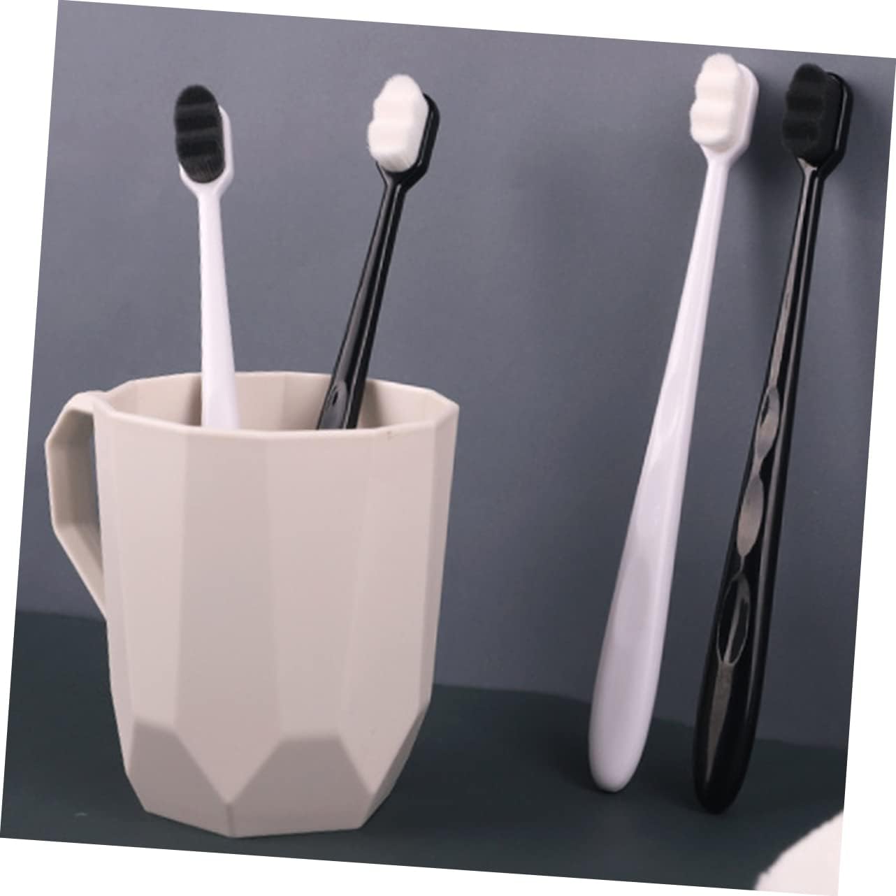Baluue Micro-nano Soft Bristle Toothbrush Oral Care Tool White Hair White Handle Ergonomic Design