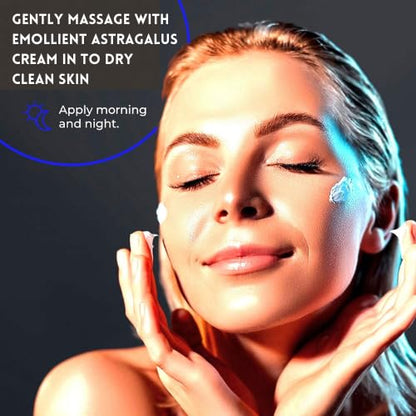 Natural Emollient Astragalus Face Cream (2 Boxes) Travel Size (4gx20 Packets) Anti-Aging Wrinkle Facial Moisturizing For Dry Rough Sensitive Dry All Skin.