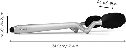 Dreamfarm Clongs Grippy Silicone & Stainless Steel Kitchen Cooking Tongs with Click-Lock Open & Close - 12" Black