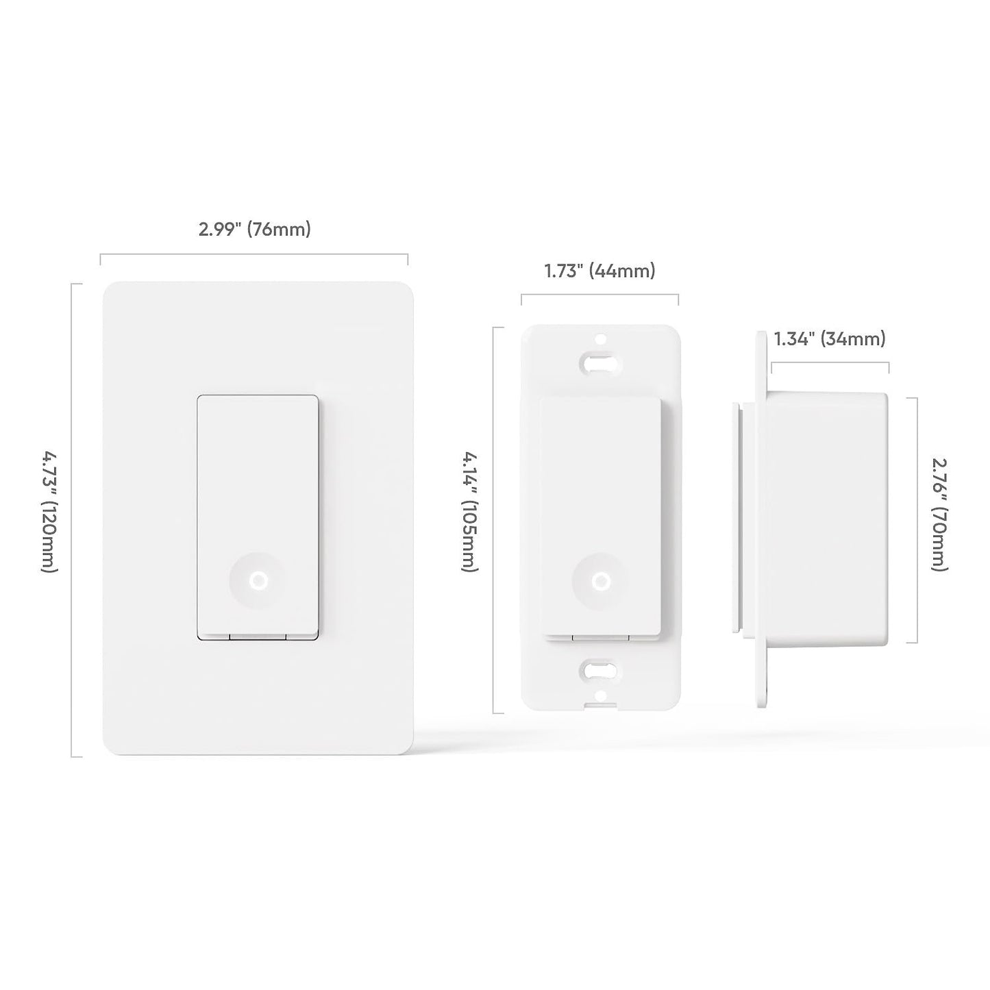 TREATLIFE 3 Way Smart Switch, Smart Home Light Switch Works with Alexa and Google Assistant, Neutral Wire Required, Remote Control, Schedule, No Hub Required, 2.4GHz WiFi