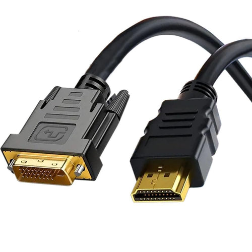 HDMI to DVI Cable, DVI-D 24+1 Male to HDMI Male High Speed Adapter Cable Support 1080P HD 1m 1.8m 3m (1m)