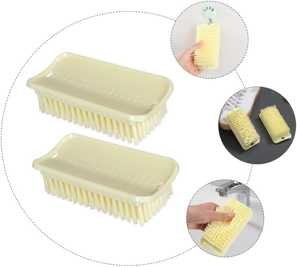 GLEAVI Home Cleaning Essential 2-Piece Soft Bristle Brush Set for Shoes Laundry and More and Easy to Use