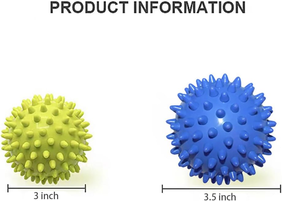 Spiky Massage Ball for Feet. Foot Massage Ball Massager for Plantar Fasciitis. All Over Body Trigger Point Therapy, Muscle Recovery, Pain Relief.Pack of 2