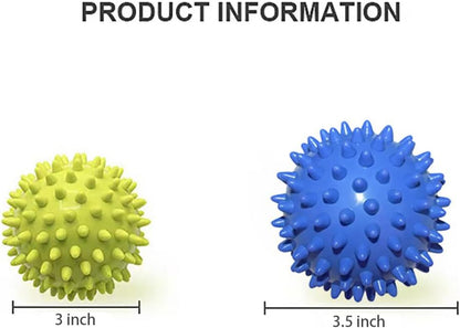 Spiky Massage Ball for Feet. Foot Massage Ball Massager for Plantar Fasciitis. All Over Body Trigger Point Therapy, Muscle Recovery, Pain Relief.Pack of 2