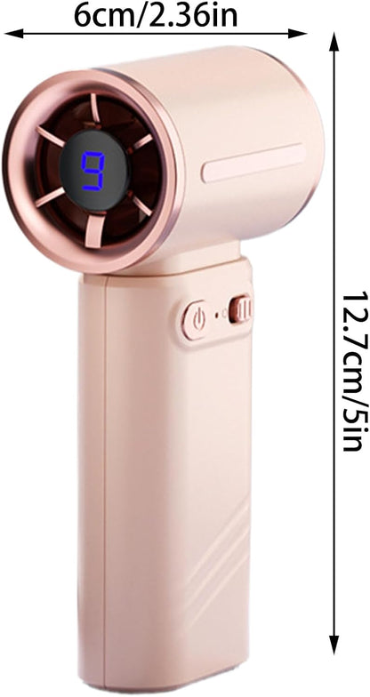 Portable Handheld Fan, Rechargeable Personal Fan, 5 x 2.36 Inches Size Compact High-Speed 9 Gear Cooling, Digital Display for Women Men, Ideal for Travel & Outdoor Use
