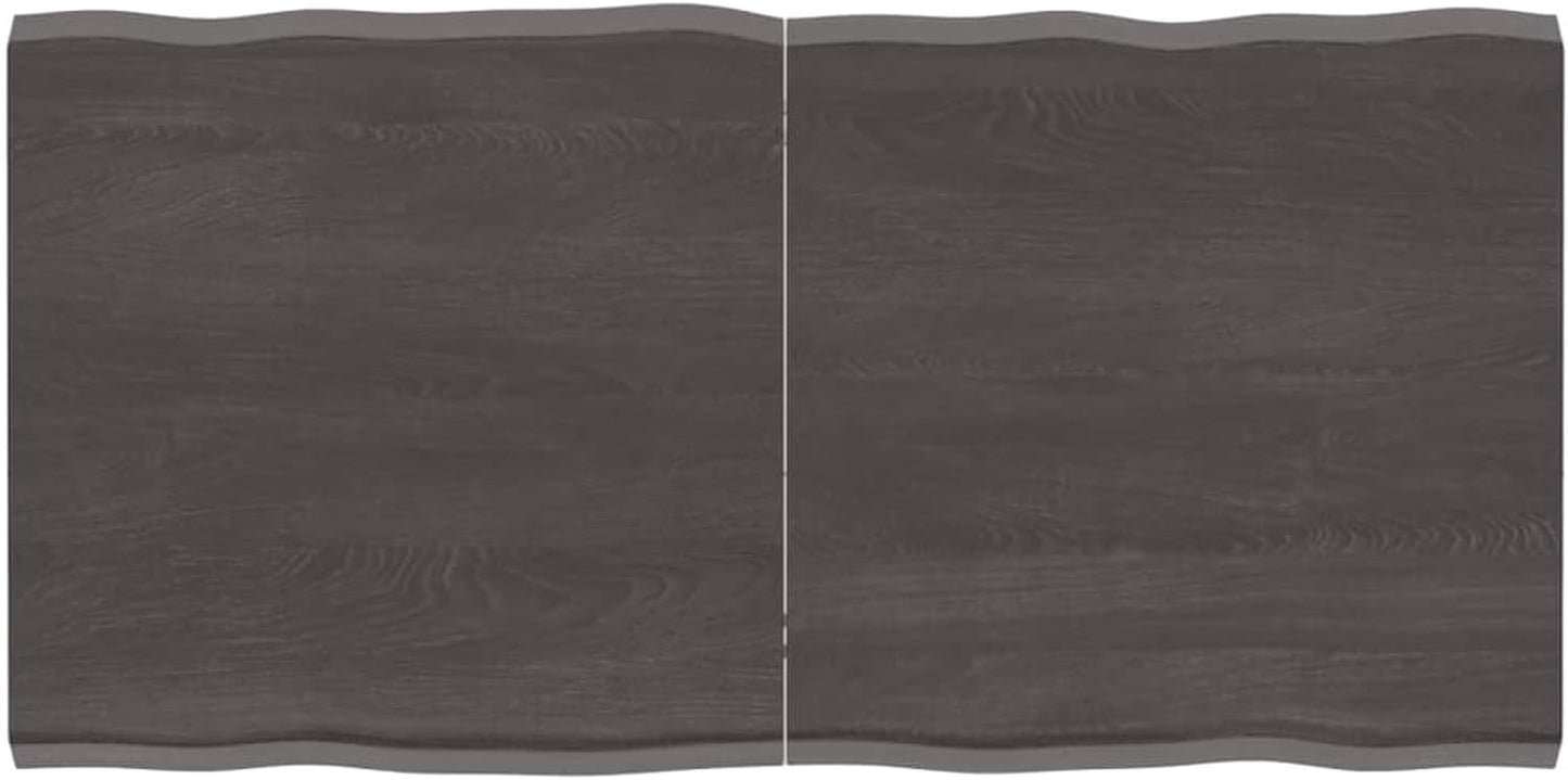 Solid Wood Tabletop, Dark Brown, 120 x 60 x (2-4) cm, Live Edge Design, Replacement for Coffee Table, Kitchen Dining Table, Desk Top, Durable and Stylish