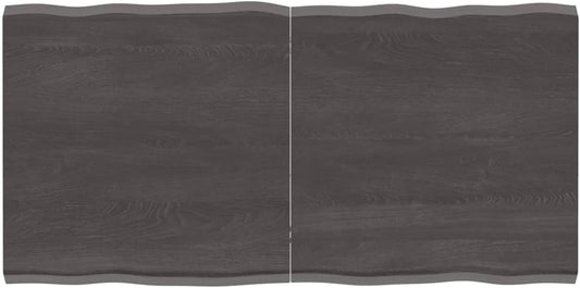 Solid Wood Tabletop, Dark Brown, 120 x 60 x (2-4) cm, Live Edge, Replacement for Kitchen Coffee Table, Dining Table, Desk Surface, Durable & Stylish Top