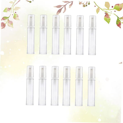 Healeved 12Pcs Refillable Empty Spray Bottle Fine Pump Bottles for Sunscreen Essential Oils and Cleaning Products Travel Friendly White Design