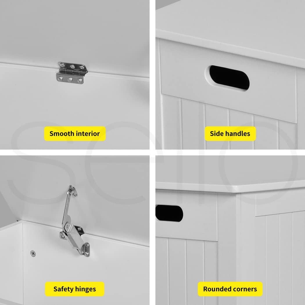 Levede Kids Toy Box Storage Chest Cabinet White Container Clothes Organiser Children Unit Bookshelf Trunk Shelf Bedroom Wooden (81cm x 40cm x 46.5cm (L x W x H), White)