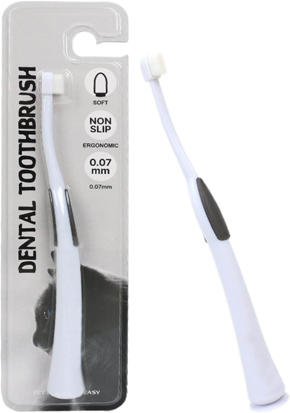 Dog Toothbrush, Kitten Toothbrush, Soft Bristle Brush, Non-Slip Handle, Gentle Oral Care, 2-Pack, Odor Reduction 6,61 x 0,75 x 0,31 Inches for Home Teeth Cleaning and