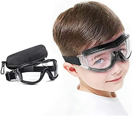 Kids Protective Safety Goggles Clear HD Safety Glasses with Coated Lenses, Impact & Ballistic,UV Protection Eye Wear Clear Lens Anti-Fog in (White)